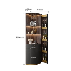 Luxury Living Room Home Furniture LED Light <strong>Corner</strong> Bar Wine <strong>Display</strong> <strong>Cabinet</strong> - Product Image 5
