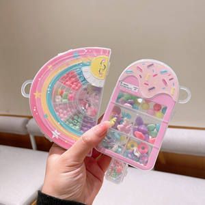 DIY çocuklar takı plastik boncuk kiti bilezik yapımı kiti Charm genç kız takısı sevimli plastik depolama ile Set - Product Image 4