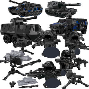 4in1 SWAT militaire jouet Police-équipe véhicule blindé armée guerre char modèle bricolage construire bloc briques pour enfants avec soldat pistolet arme - Product Image 1