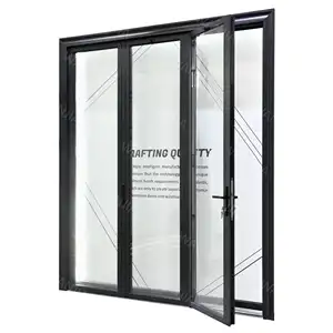 Porte in alluminio WANJIA porte in vetro pieghevoli per patio a libro in alluminio battente porta a libro ad alta efficienza energetica