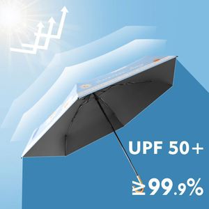 Parasol de voyage portable mini en pongé moderne à impression florale personnalisée, pliable en 5 sections avec crochet en J - Product Image 4