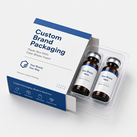 Boîte d'emballage en plastique pour flacons de peptides 3ml 10ml avec insert, conception de logo gratuite, boîtes en papier pour flacons de peptides 3ml 10ml