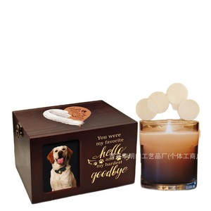 Wooden Pet Urn With Photo <b>Frame</b> Rectangle For Cats And Dogs <b>Memorial</b> Funeral Use - Product Image 5