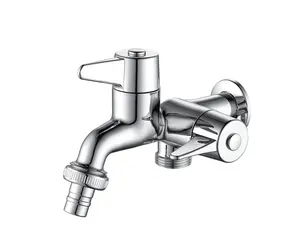 Professional Wholesale Double Handle Cold Faucet Abs Polished Low Price Bibcock