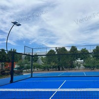 Cancha de Pádel Panorámica Completa de Fábrica, Certificada por la CE, con Vidrio Templado y Estructura Galvanizada en Caliente, para Interiores y Exteriores