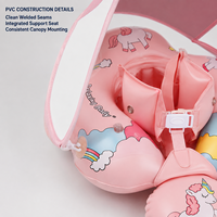 Bouée gonflable pour bébé avec auvent amovible, siège de bain licorne, protection frontale, personnalisation de la marque
