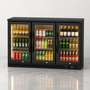 Enfriador de Bebidas Bajo Mostrador con Puerta de Vidrio, Luz LED de 3 Colores y Ventilador, Exhibidor de Bebidas con Puerta de Vidrio, Refrigerador para <span class=keywords><strong>Coca</strong></span>-Cola - Product Image 3