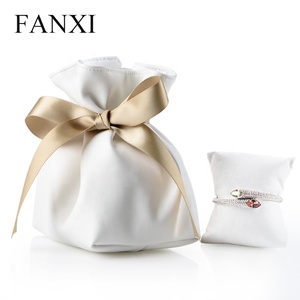 FANXI Vente en gros de sacs à bijoux élégants personnalisés en couleur, pochette cadeau, sac en cuir PU pour bijoux - Product Image 6