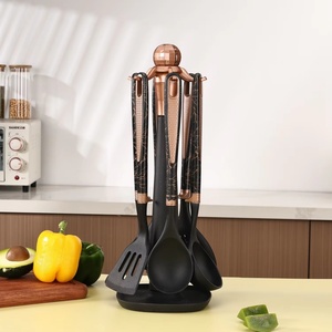 Hot Selling Kitchen Accessories Set Cooking Tools Kitchen Utensil Set Kitchenware Set with Storage Rack - Product Image 6