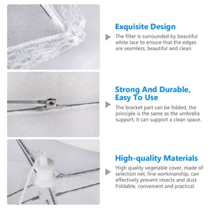 Cubierta de malla plegable para alimentos de cocina, tipo paraguas, antimosquitos, transpirable, a prueba de insectos, para proteger verduras y frutas, utensilio de protección alimentaria - Product Image 4