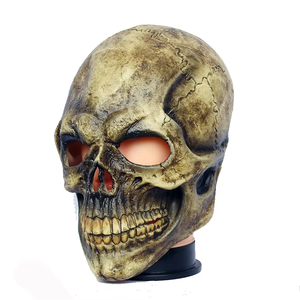 Masque de tête intégrale en latex pour Halloween, <span class=keywords><strong>casque</strong></span> de crâne d'horreur, accessoire de costume effrayant pour mascarade, idéal pour le cosplay urbain d'Halloween - Product Image 1