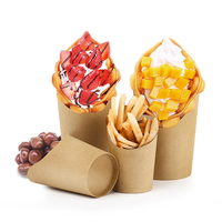 Boîte de cône de crème glacée de haute qualité boîte d'emballage à emporter recyclable boîtes en papier Kraft gaufré
