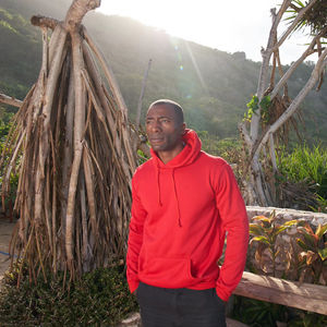 BEAM Sudadera con capucha unisex Chaquetas de primavera para hombre Mezcla de algodón de poliéster con bolsillo sin cremallera Patrón sin costuras-Decorado - Product Image 4