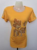 T-shirt décontracté à col rond pour femme avec lettres en strass, imprimé alphabet scintillant, vente en gros directe d'usine, été