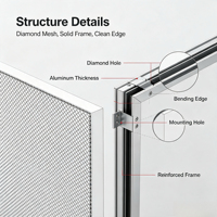 Panneau de façade architecturale en maille d'aluminium expansé diamantée, revêtu de PVDF, sur mesure, pour mur-rideau extérieur