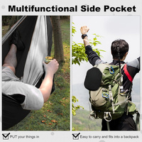 Ensemble de hamac de camping portable en nylon 210T avec sangles d'attache aux arbres, mousquetons et sac de rangement