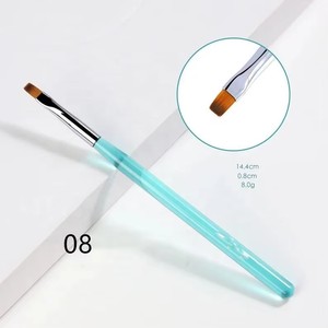Nail Art Brush Liner Painting Pen Nylon <b>Builder</b> Flat Drawing Manicure Brush UV+LED Curing Metal Handle Nail Art Tools - Product Image 4