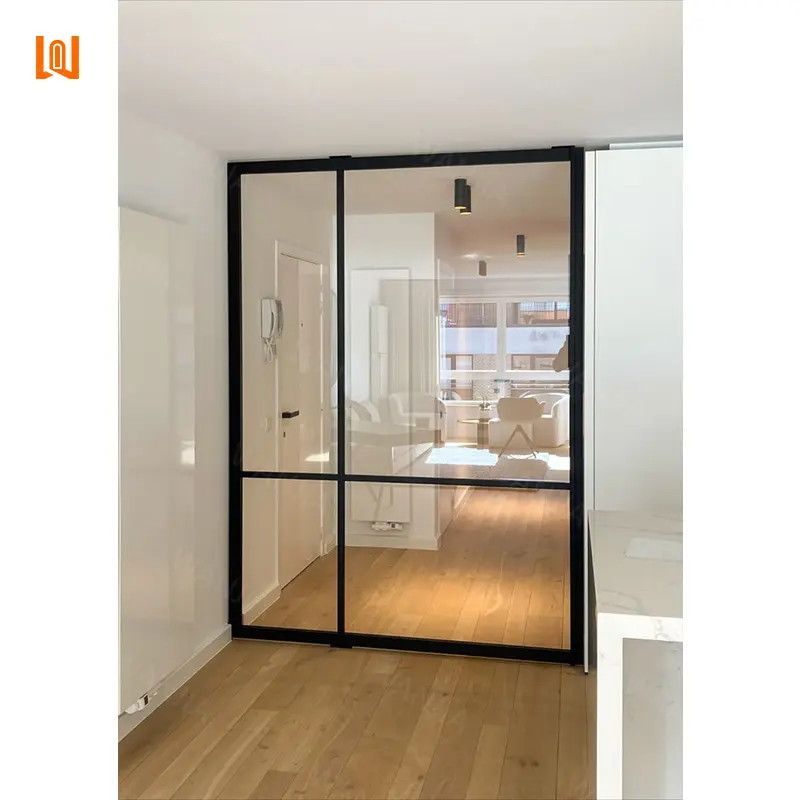 Scheidingswand Interieur Draaiende Veerglas Draaideur Smart Home Elektrische Moderne Draaideur Instapglas Aluminium Draaideur