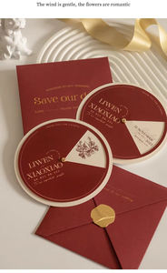 Ensemble de cartes de vœux de luxe personnalisées en usine, avec enveloppes pour invitations de mariage et d'anniversaire - Product Image 2