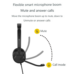 Casque de service client Jabra Evolve2 50 USB avec annulation active du bruit, conception supra-auriculaire, commande tactile et son de qualité studio - Product Image 3