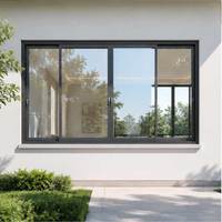 Ventanas Corredizas Exteriores Modernas de Aleación de Aluminio Personalizadas con Doble Acristalamiento de Vidrio Templado Low-E Resistentes a Huracanes
