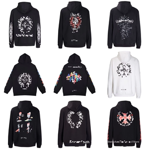 <span class=keywords><strong>Sudadera</strong></span> <span class=keywords><strong>de</strong></span> algodón holgada unisex <span class=keywords><strong>de</strong></span> verano estilo retro americano, tejida a crochet, con diseño Chrome Heart, <span class=keywords><strong>de</strong></span> alta calidad, <span class=keywords><strong>de</strong></span> doble hilo puro. - Product Image 1