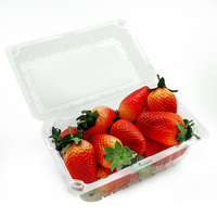 Boîte à fruits en plastique PET transparente personnalisée couvercle épaissi conservation à emporter fraises raisins légumes utilisation
