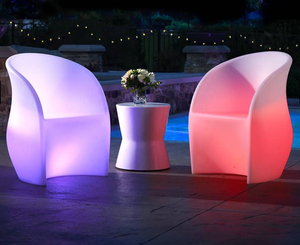 Silla de Bar LED Rotomoldeada Personalizada, RGB, <span class=keywords><strong>16</strong></span> Colores Cambiantes, Material de PE Impermeable, con Control Remoto de 24 Teclas, Batería de Litio de 2600 mAh - Product Image 2