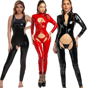 <span class=keywords><strong>Combinaison</strong></span> <span class=keywords><strong>Catwoman</strong></span> sans entrejambe, justaucorps de danse en latex ouvert, effet mouillé brillant, en cuir PVC, <span class=keywords><strong>combinaison</strong></span> sexy - Product Image 1