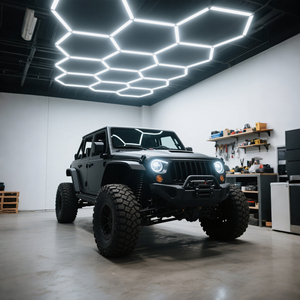 Luci di lusso <span class=keywords><strong>LED</strong></span> in alluminio per auto moderne a forma di esagono a nido d'ape 110V portatile per officina giardino per strada residenziale - Product Image 3