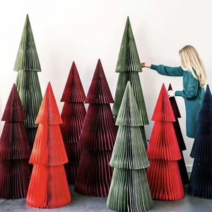 Decorazioni Natalizie Ecologiche in Carta a Nido d'Ape, Ornamenti Moderni per Casa e Vetrine a Prezzo di Fabbrica - Product Image 1