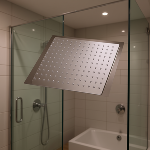 Elite Overhead Shower Head 6 Inches Stainless Steel Ultra Thin Square Wall Mounted Bathroom - Product Image 2