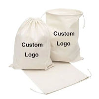 Sacs anti-poussière en coton personnalisés en gros, pochettes de luxe pour bijoux, sacs anti-poussière en toile de coton avec cordon de serrage et logo imprimé