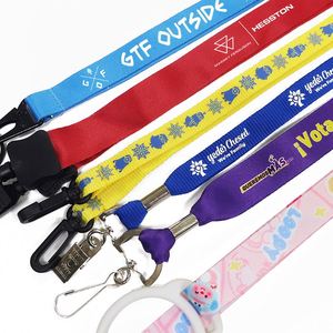 Wholesale Colorful Custom Adjustable Size Hanging Neck Strap Promotional Nylon <b>Polyester</b> <b>Lanyard</b> with logo Custom - Product Image 1