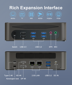 Игровой мини-ПК 13-го поколения Core <span class=keywords><strong>i7</strong></span> 1360P Core i5 1340U 2*2,5 г Lan Win11 2 * NVME HD + DP + TPC 4k мини настольный компьютер - Product Image 3