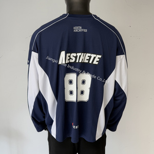 TS3729 <span class=keywords><strong>Maglia</strong></span> Oversize in <span class=keywords><strong>Maglia</strong></span> a Rete con Scollo a V, Crop Boxy, Stile Football, Personalizzabile, da <span class=keywords><strong>Uomo</strong></span>, Vintage, per Produttori di Maglie da Calcio - Product Image 5
