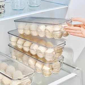 Kitchen <b>Light</b> Luxury Portable <b>Egg</b> Storage Box Large Capacity Stackable Transparent <b>Egg</b> Tray Food Organizer Box Lid Refrigerator - Product Image 2