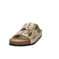Valleverde Sandales à bout ouvert en cuir véritable pour femme, talon platine de 3 cm, taille 39, chaussures confortables