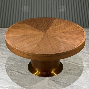 Table à manger extensible et pliable en noyer noir d'Amérique du Nord, style minimaliste italien, plateau en bois massif pour hôtels, villas, maisons de luxe - Product Image 5