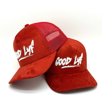 Casquette Trucker en Faux Daim 5 Panneaux avec Maille, Logo Brodé Personnalisé, Casquette de Baseball Réglable à Fermeture Snapback, Vente en Gros Usine