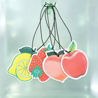 Désodorisant de voiture personnalisé en forme de fruits (citron, fraise, pêche) pour la décoration de voiture