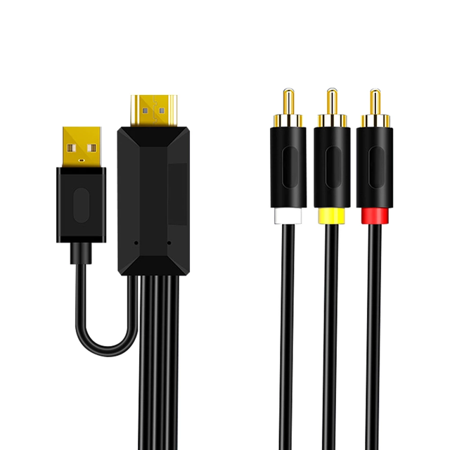 Adapter HDMI to AV CVBS Composite Converter Shielded RCA Cable for Retro Game Consoles for PC PS4 PS5 XBOX