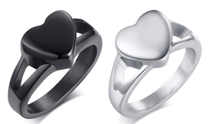 Mode Memorial hati pesona cincin guci untuk cinta abu kenang-kenangan pemegang malaikat baja nirkarat perhiasan cincin kremasi guci - Product Image 2
