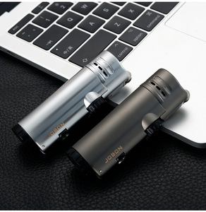 Isqueiro portátil com chama a jato, acessório para fumar cigarros e charutos, gás butano recarregável com caixa de presente - Product Image 2
