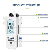 Testeur de qualité de l'eau portable 0-14pH/mV avec écran LCD, analyseur de pH pour laboratoire, aquarium, piscine, sonde
