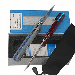 Navaja Plegable Bugout con Hoja S30V y Mango G10&PEI, Navaja de Bolsillo EDC para Supervivencia, Apertura Manual con Perilla en el Pulgar, Roja y Azul - Product Image 6