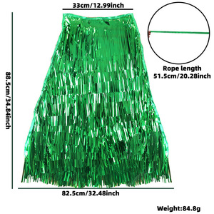 DAMAI Chal con Borlas para el Día de San Patricio, Capa con Flecos Verdes y Dorados, Disfraz para Desfile, Festival, Carnaval, Fiesta, Actuación - Product Image 6