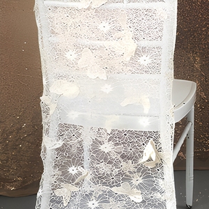 Funda <span class=keywords><strong>de</strong></span> Silla Romántica <span class=keywords><strong>de</strong></span> Algodón con Encaje Bordado, Estilo Nórdico, Decoración para Banquetes <span class=keywords><strong>de</strong></span> Boda, para Hotel, Fiesta, Personalizada, 40x90cm - Product Image 5