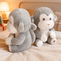 Peluche singe super douce et lumineuse, jouet en peluche personnalisable, jouet anti-stress
