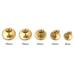 Fashion Gold Stainless Steel Welding Needle Gem Disk Earring Studs <strong>Plug</strong> Base for DIY Handmade Ear Accessories - Product Image 5